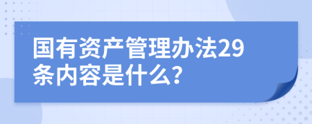 国有资产管理办法29条内容是什么？