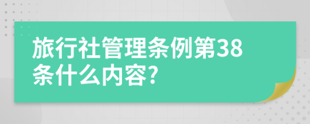 旅行社管理条例第38条什么内容?