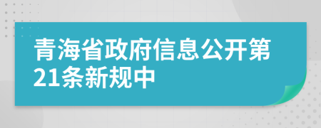 青海省政府信息公开第21条新规中