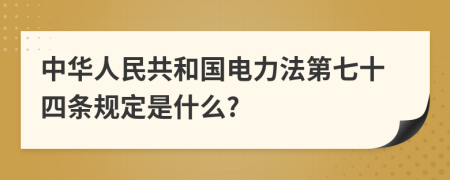 中华人民共和国电力法第七十四条规定是什么?