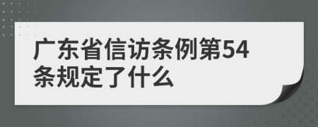 广东省信访条例第54条规定了什么