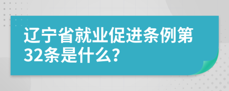 辽宁省就业促进条例第32条是什么？