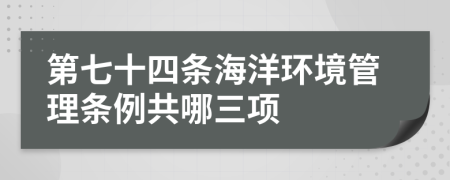 第七十四条海洋环境管理条例共哪三项