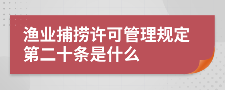 渔业捕捞许可管理规定第二十条是什么