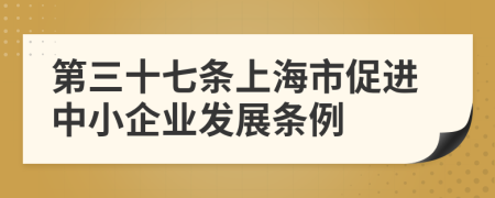 第三十七条上海市促进中小企业发展条例