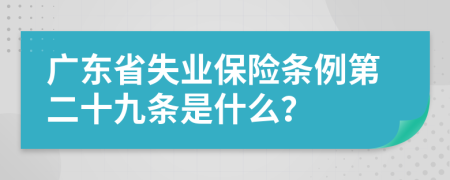 广东省失业保险条例第二十九条是什么？
