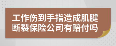 工作伤到手指造成肌腱断裂保险公司有赔付吗