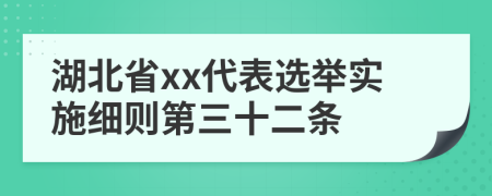 湖北省xx代表选举实施细则第三十二条