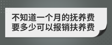 不知道一个月的抚养费要多少可以报销扶养费