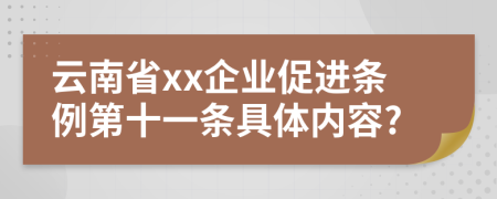 云南省xx企业促进条例第十一条具体内容?