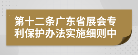 第十二条广东省展会专利保护办法实施细则中
