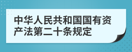 中华人民共和国国有资产法第二十条规定