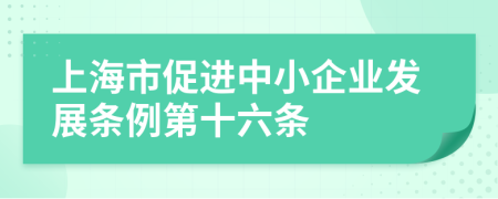 上海市促进中小企业发展条例第十六条