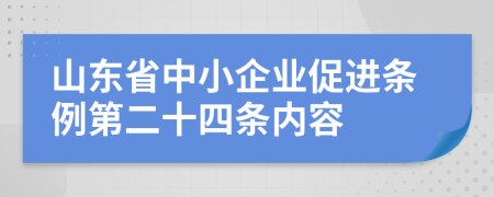 山东省中小企业促进条例第二十四条内容