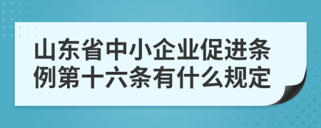 山东省中小企业促进条例第十六条有什么规定