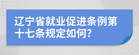 辽宁省就业促进条例第十七条规定如何?