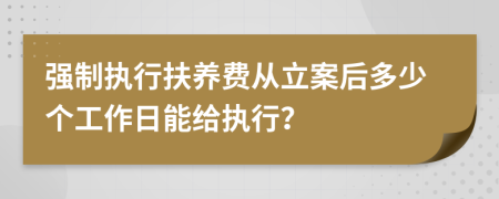 强制执行扶养费从立案后多少个工作日能给执行？