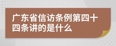 广东省信访条例第四十四条讲的是什么