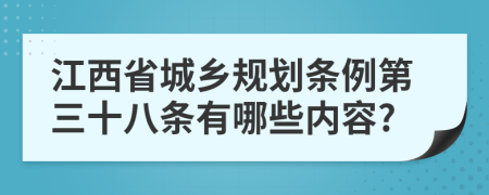 江西省城乡规划条例第三十八条有哪些内容?