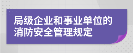 局级企业和事业单位的消防安全管理规定