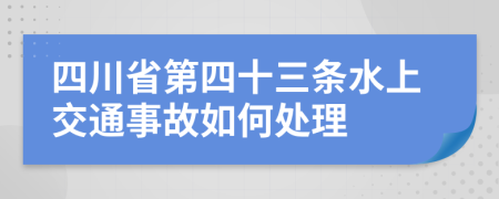 四川省第四十三条水上交通事故如何处理