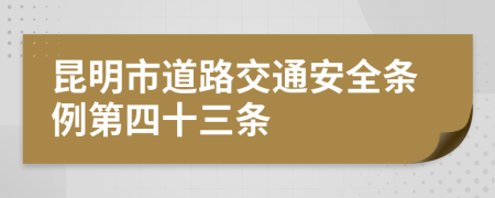 昆明市道路交通安全条例第四十三条