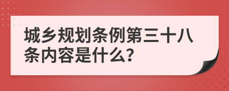 城乡规划条例第三十八条内容是什么？