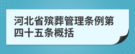 河北省殡葬管理条例第四十五条概括