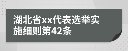 湖北省xx代表选举实施细则第42条