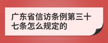 广东省信访条例第三十七条怎么规定的