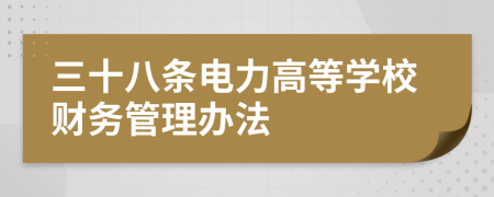 三十八条电力高等学校财务管理办法