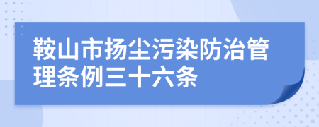 鞍山市扬尘污染防治管理条例三十六条