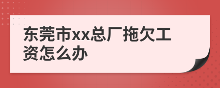 东莞市xx总厂拖欠工资怎么办