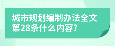 城市规划编制办法全文第28条什么内容?