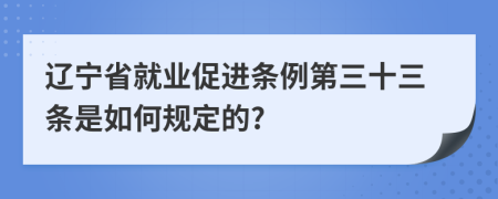 辽宁省就业促进条例第三十三条是如何规定的?