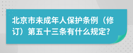 北京市未成年人保护条例（修订）第五十三条有什么规定?