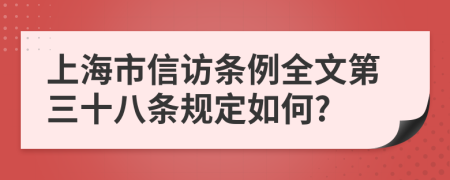 上海市信访条例全文第三十八条规定如何?