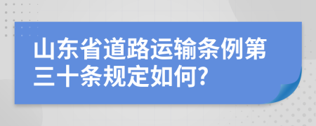 山东省道路运输条例第三十条规定如何?