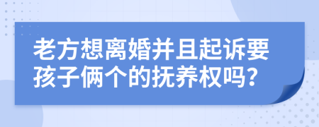 老方想离婚并且起诉要孩子俩个的抚养权吗？