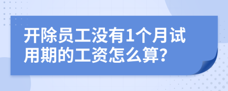 开除员工没有1个月试用期的工资怎么算？