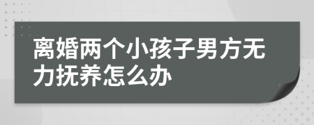 离婚两个小孩子男方无力抚养怎么办