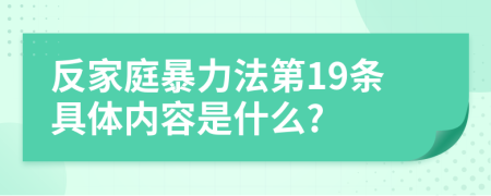 反家庭暴力法第19条具体内容是什么?