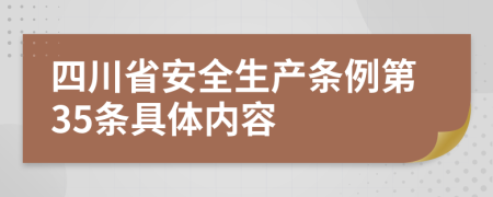 四川省安全生产条例第35条具体内容