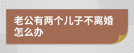 老公有两个儿子不离婚怎么办