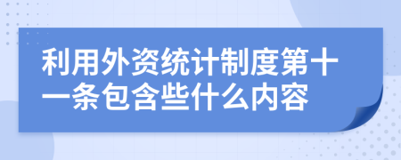 利用外资统计制度第十一条包含些什么内容