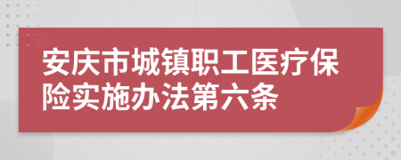 安庆市城镇职工医疗保险实施办法第六条