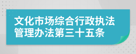 文化市场综合行政执法管理办法第三十五条