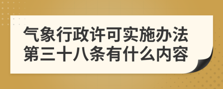 气象行政许可实施办法第三十八条有什么内容