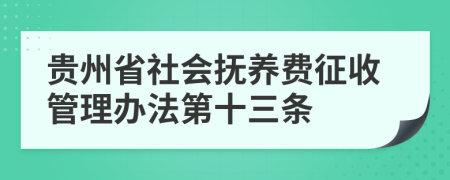 贵州省社会抚养费征收管理办法第十三条