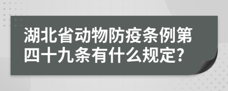 湖北省动物防疫条例第四十九条有什么规定?